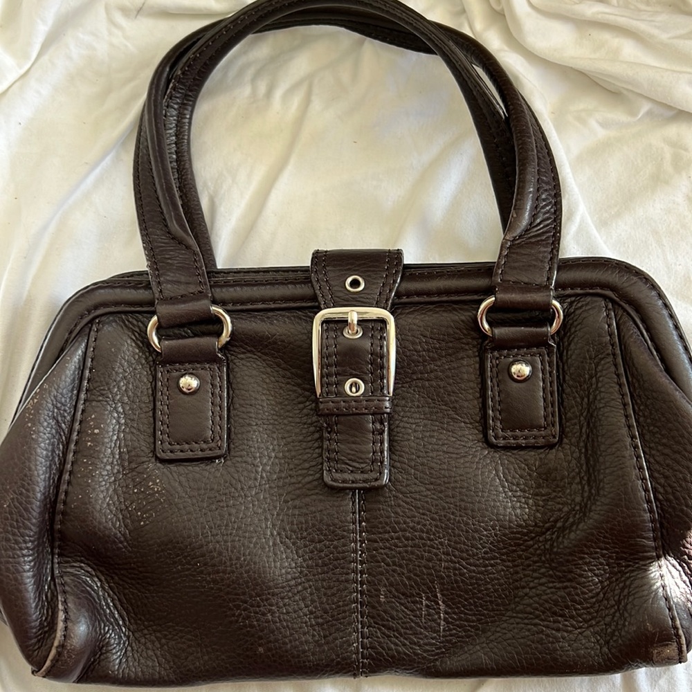 Talbots brown leather bucket bag